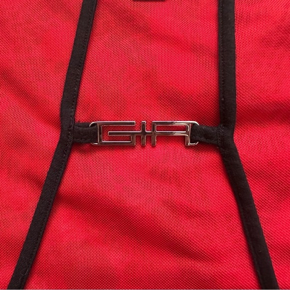 I.AM.GIA Crop Top Medusa Top Mesh Long Sleeve Snakeprint Red Black Sz XS - Picture 7 of 12